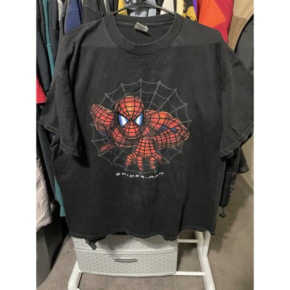 Size XL-VTG 2002 Spider-Man Movie Promo Black Marvel